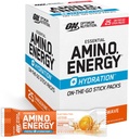 Optimum Nutrition Amino Energy Hydration Packets, On-The-Go Energy Powder Stick Packs, Tangerine Wave, 25 Count