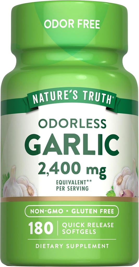 Nature's Truth Odorless Soft Softgels | 2400 mg | 180 Count | Non-GMO & Gluten Free Supplement Supplement