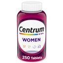Kadınlar için Centrum Multivitamin, Demir, Vitamin D3, B Vitaminleri ve Antioksit Vitaminleri C ve E, Gluten Free, Non-GMO Malzemeler - 250 Count Count
