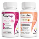 NutraBlast Boric Acid Κολπικά Υποθετικά 600mg (30 Count) Δέσμη με Feminine Balance Complex (60 Κάψουλες) 