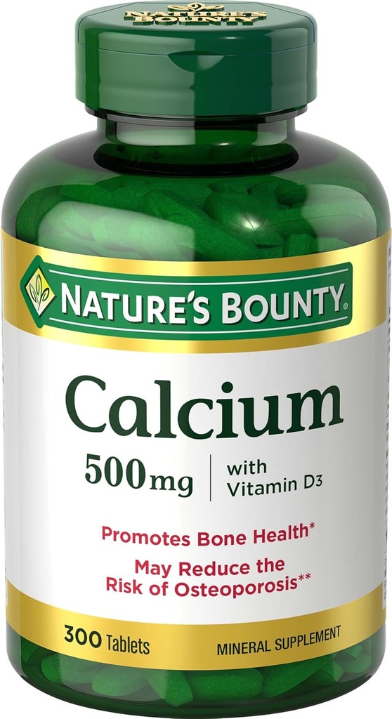 Nature’s Bounty Calcium Plus 400 IU Βιταμίνη D3, ανοσοποιητική υποστήριξη & υγεία των οστών, 300 δισκία