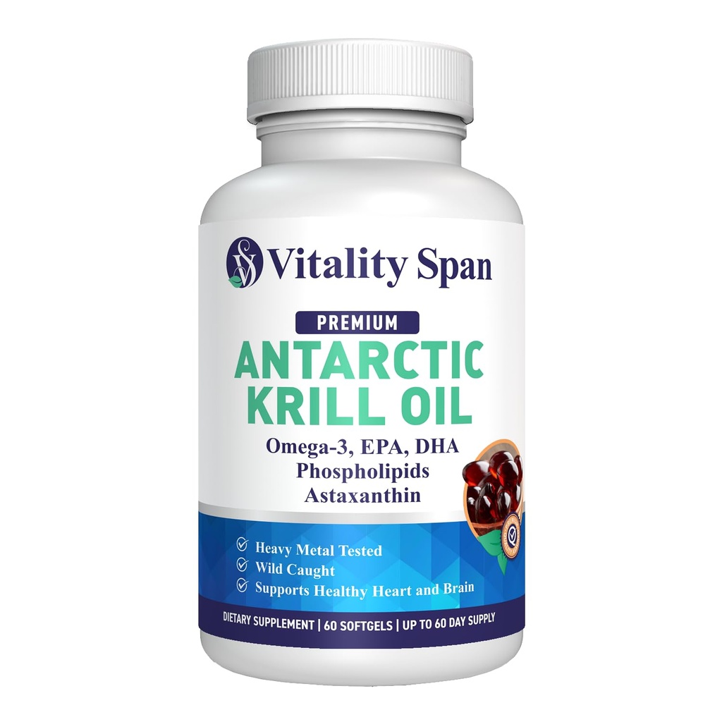 Krill Oil Omega 3 Astaxanthin Choline DHA EPA, Üstün Aborpsiyon, Ekstra Kuvvet, Balık Yağı Aftertaste, Ağır Metal Test Edildi, Küçük Boyut Softgels, 500 mg