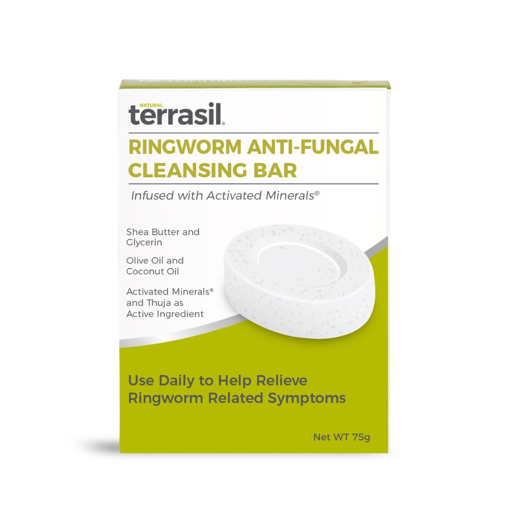 terrasil Antifungal Ringworm Soap (75g) Ring Worm Soap Bar Doğal Malzemelerle Bir Tavşan Yağı & Shea Butter, Insanlar Skin Antifungal Soap için Ringworm Tedavisi, Dermatolog Tested