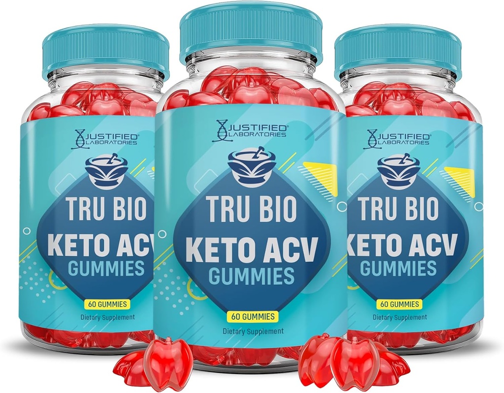 (3 Pack) Tru Bio Keto ACV Gummies Advanced Formula 1000MG TruiBIo Chem Gummies Apple Cider Vinegar Formula B12 Vegan Non GMO 180 Gummys