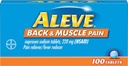 Aleve Back and Muscle Pain Tables, ταχεία δράση Ολη μέρα Στοχευμένη ανακούφιση για τον πονοκέφαλο, τους μυς και τον πόνο στην πλάτη, Naproxen κάψουλες νατρίου, 220 mg, 100 Count