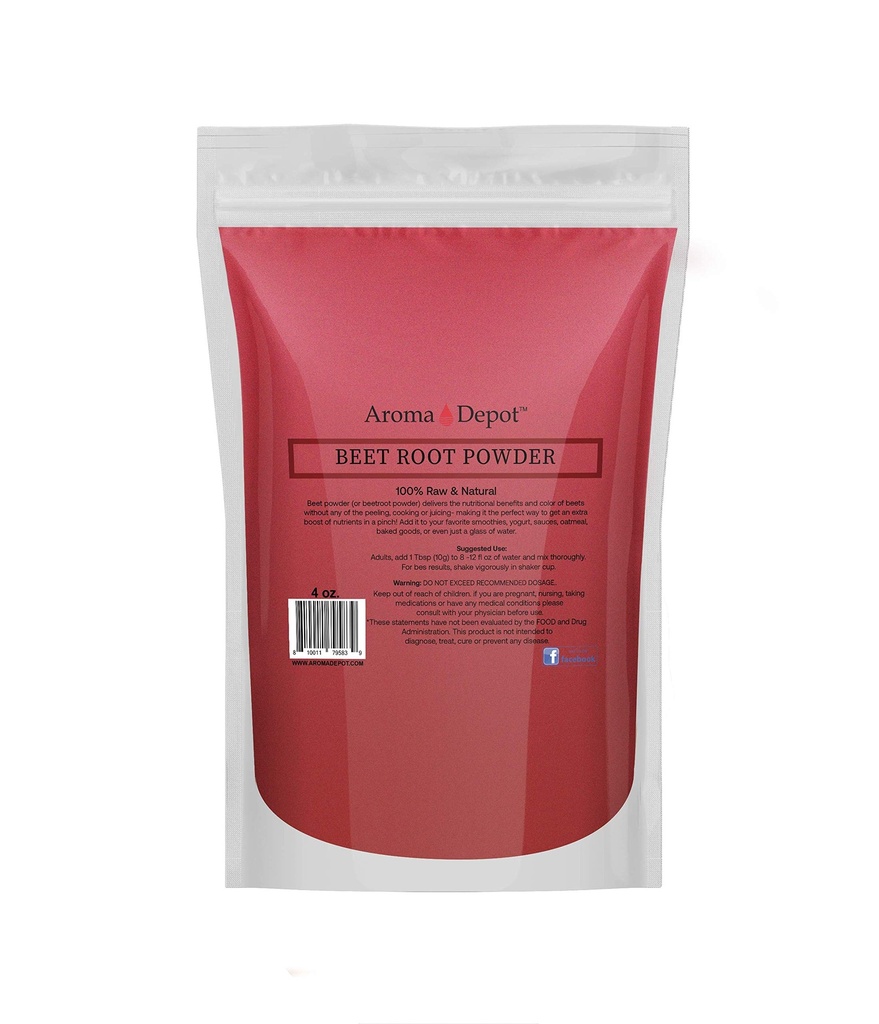 Beet Root Toz 4oz Tarafından Aroma Depot Raw & Non-GMO I Vegan & Gluten Free I Nitric Hoffman I Boost Stamina ve Arts Energy Immune System (28)% 100 Natural Natural