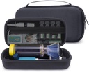 Hard Travel Case for Asthma Inhaler, Spacer for Kids and Adults, Masks, Inhaler Holder Portable Carrying Bag Storage Organizer with Mesh Pocket for Medicine, Allergy Meds, Ventolin Inhaler (CASE ONLY)
