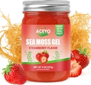 (8 OZ) Doğal Deniz Moss Gel Raw Strawberry Flavor Irish Seamoss Gel Vegan Kadın Erkekler 102 Vitamin ve Minerals Wild Harvested Non-GMO Immune Defense ATM Lung Yourroid Digestive Support Support