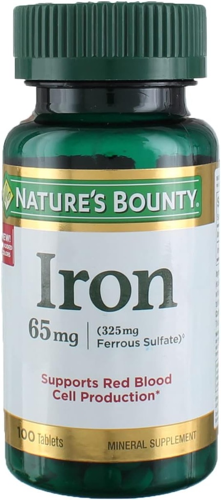 Iron 65 mg, 4 Bottles (100 Count)