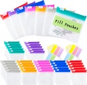 Pill Pouch Bag Reusable Travel Pill Pouches with columns Set 35 Apple Pill Baggies Daily Medicine Pill Organizer Small Medicine Bag Self Seal Plastik Pill Packets with Slide Lock (7 Colors)