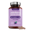 Yetişkinler için Bounty Elderberry Organic Elderberry Capsules - C ve çinko Supplement, & Echinacea, Immune System Support, Advanced 5-in-1 Mix, Non-GMO - 60 Capsules
