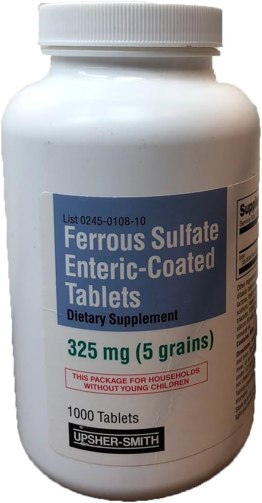 Ferrous Sulfate Enteric-Coated 325 mg 1000 Tablet