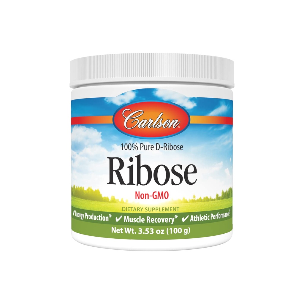 Carlson - Ribose, 100% καθαρό D-Ribose, μη-GMO, Παραγωγή ενέργειας, αποκατάσταση μυών & Αθλητική απόδοση, 3.53 oz (100 g)