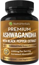 Συμπλήρωμα Ashwagandha Made with Premium Ashwaganda Root Powder 1200mg με εκχύλισμα μαύρου πιπεριού για αυξημένη απορρόφηση - 120 κάψουλες Vegi