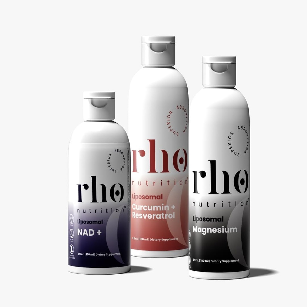 Rho Daily Essentials Wellness Sche - Day'ı başlatın, Afternoon'da Yeniden Keşfet ve Gecede Yüksek Apsiyon Liposomal Supplements – NAD+, Curcumin + Resveratrol, & Magnezyum (3 Pack)