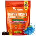 Happy Drops – Daily Superfood Gummies for Mood Support, Focus and Energy – Sugar-Free, Vegan, Blueberry Flavor – 90 Gummies for Adults – Καθημερινή Υποστήριξη για Mood, Focus and Natural Energy