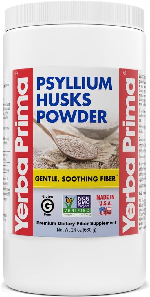Yerba Prima Psyllium Husk Toz - 24 oz - Güzel Zemin, Unflavored, Sugar Free - Natural Fiber Supplement - Ayrıca Baking için - Contains Her iki ► ve Normallik Desteği için Çözülmeyen Bulk