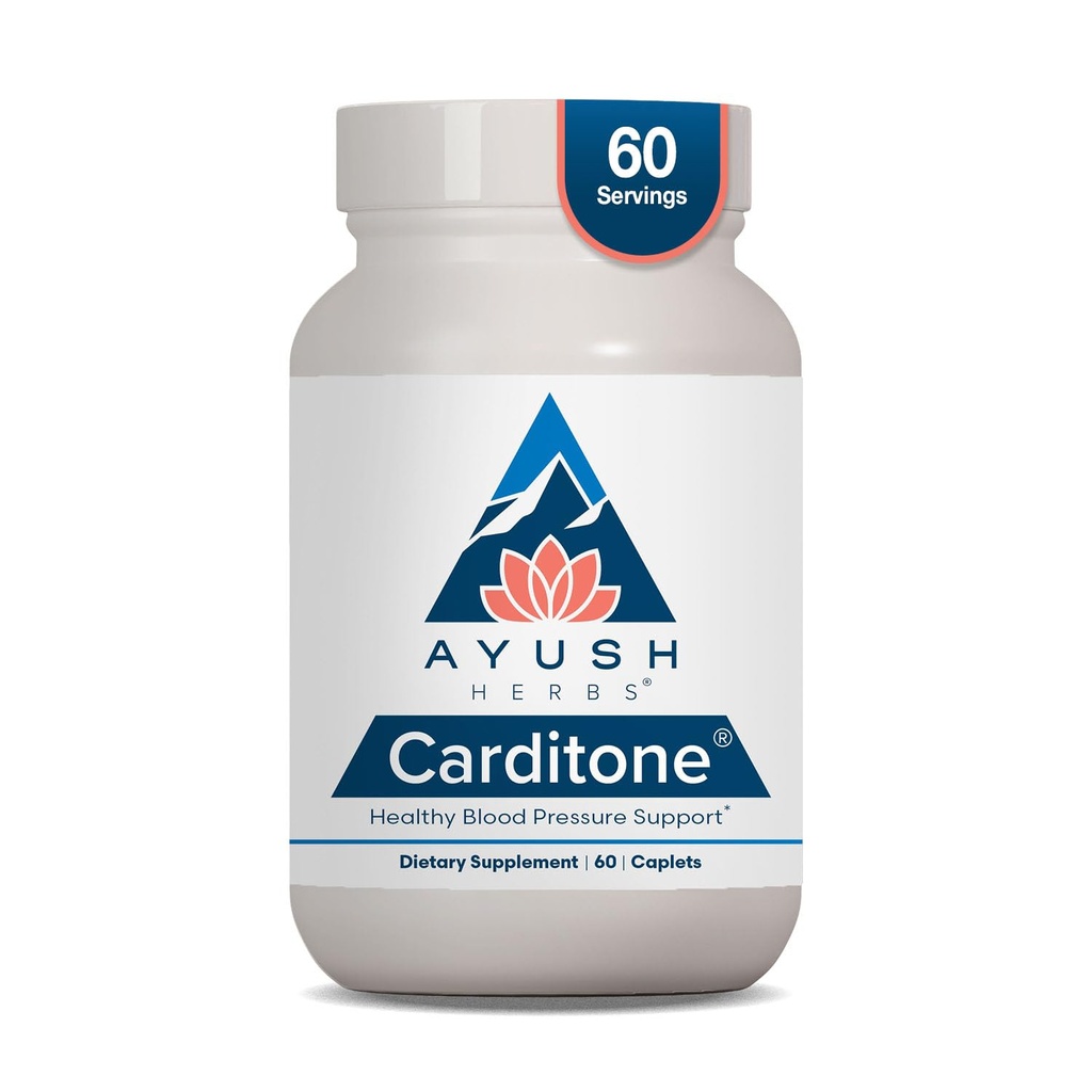 Ayush Herbs Carditone - Φυσικό συμπλήρωμα υγείας καρδιάς για γυναίκες & άνδρες, Ολιστική υποστήριξη καρδιάς με Rauwolfia, Arjuna, ασβέστιο, και μαγνήσιο - 60 Χορτοφαγικές Αιχμές (1 κόμης)