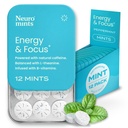 NöroGum Enerji Caffeine Mints (144 Adet) - Şeker L-theanine + Natural Caffeine + Vitamin B12 & B6 - Nootropic Energy & Focus Supplement for Women & Men - Keto & Vegan, Peppermint Flavoric