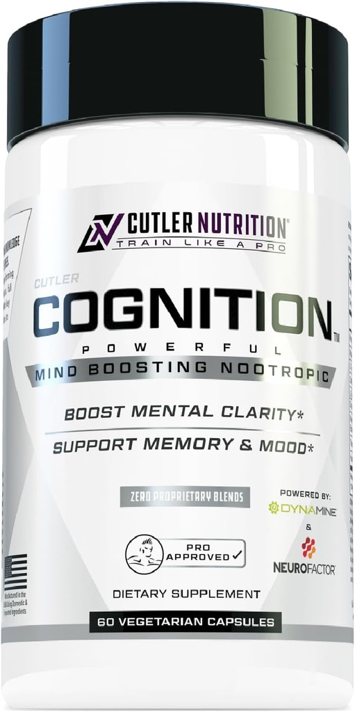 COGNITION High Potency Brain Nootropic Focus Supplement: En İyi Nootropic and Energy Pills for mental Clarity, Memory, Studying, Oyun ve Work | Alfa GPC, Dynamine, Caffeine, L Theanine, 60 Count