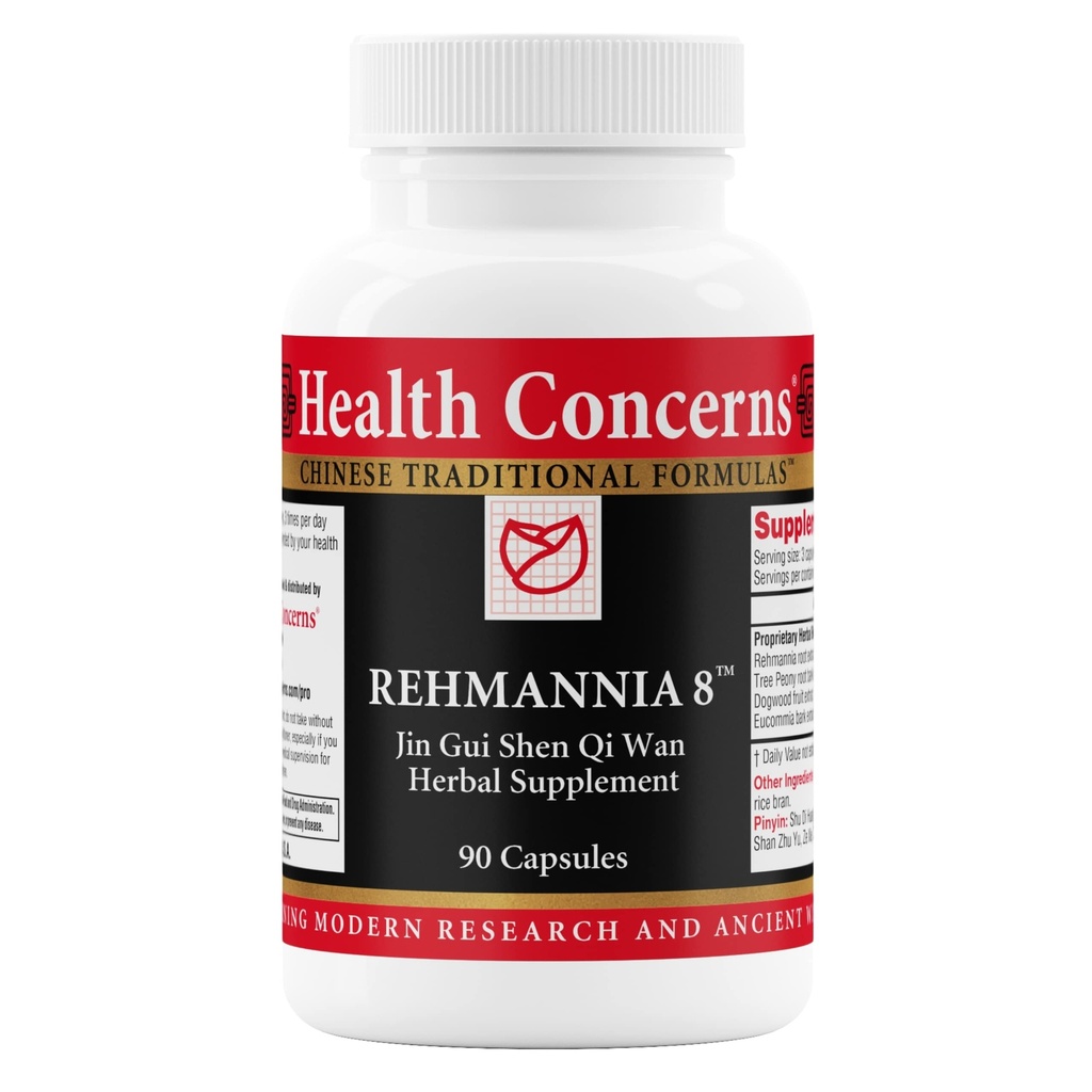 Ανησυχίες για την υγεία Rehmannia 8 - Kidney Cleanse Detox & Repair Supplement - Back Discomfort & Urinary Tract Health for Women & Men - Παραδοσιακή κινέζικη φόρμουλα βοτάνων για την πλάτη - 90 κάψουλες