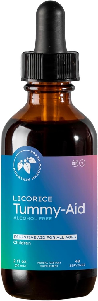 Mountain Meadow Herbs Licorice Tummy-Aid for Babies & Kids – Αέριο Relief Drops for Colic, Upset Stomach, Reflux & Bloating – Φυσική, χωρίς αλκοόλ υγρή φόρμουλα – 2 oz