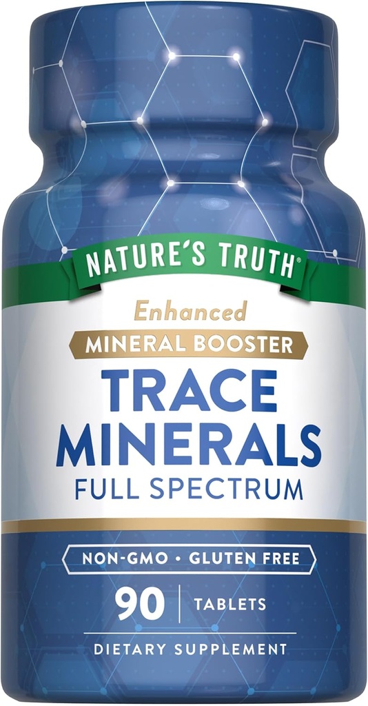 Nature's Truth Trace Minerals Supplement with Iodine | 90 Tablet | Gelişmiş Mineral ATM | Non-GMO & Gluten Free Supplement