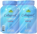 CollagenC Hydrolysate - κάψουλες κολλαγόνου 4 Συσκευασία με Βιοτίνη & Βιταμίνη C - 60 κάψουλες ανά φιάλη για δέρμα, μαλλιά, νύχια, ανοσοποιητική & κοινή υποστήριξη - 4 συσκευασίες