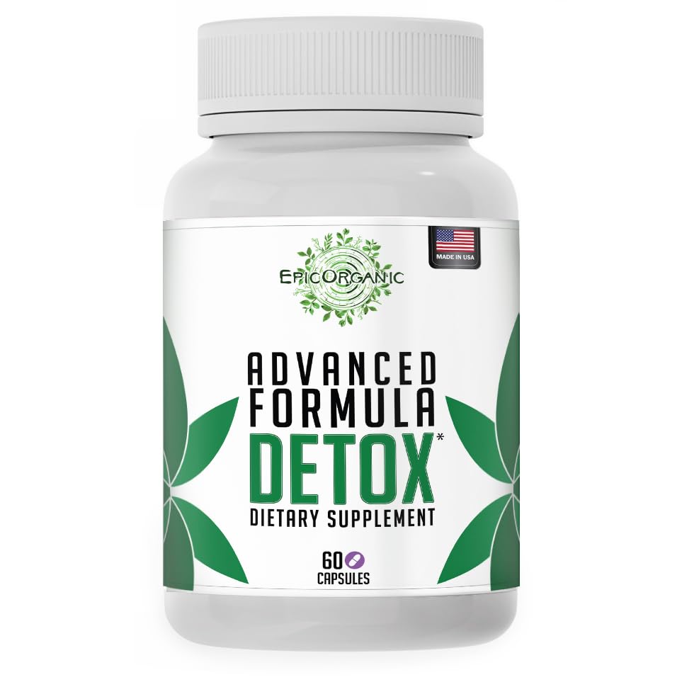 Total Detox Cleanse | 10 Günlük Supply Detox Supplement | Milk Thistle, Ginger Root & Yellow Dock | 60 Capsules