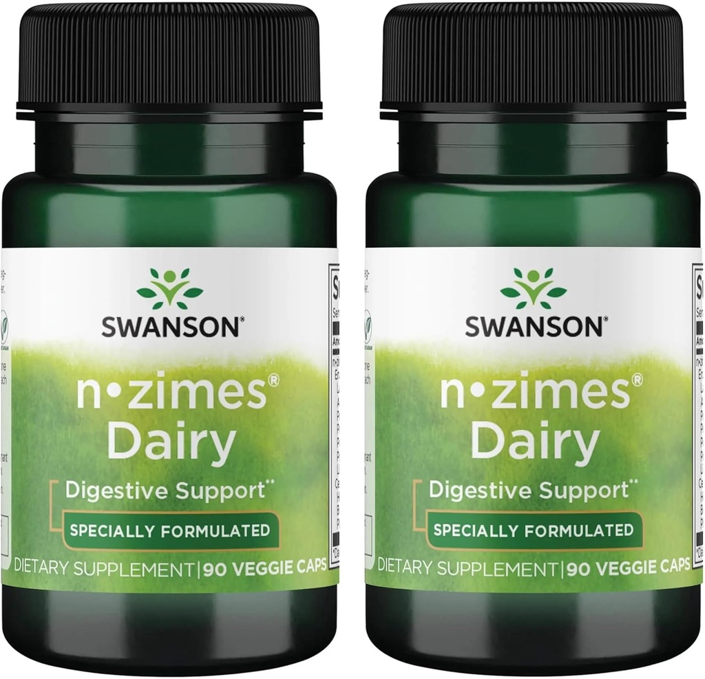 Swanson n-zimler Süt 90 Veg Capsules Enzyme (2 Pack)