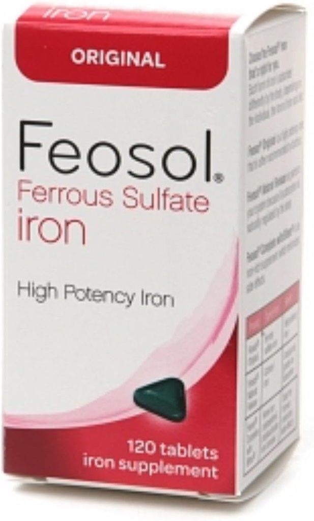 Feosol Ferrous Sulfate Iron, Original, Tabletler 120 ea (Pack of 4)