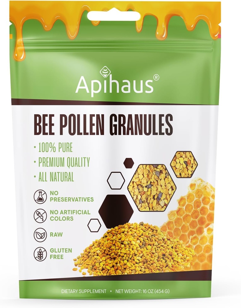 Μέλισσα Γύρη Κόκκοι 1 lb. - 100% καθαρό - Φρέσκο Ακατέργαστη Μέλισσα Γύρη - Superfood Packed - Premium ποιότητας Μέλισσα Γύρη, Χωρίς γλουτένη