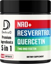 NAD Supplement 500 mg - Pure NAD Supplement - Fisetin, TMG, Resveratrol ve Quercetin - Enerji ve DNA onarımı, Aging Savunması, Beyin Fonksiyonu - 60 Capsules