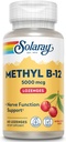 Solaray Methyl B12, Lozenge, Cherry (Btl-Plastic) 5000mcg 