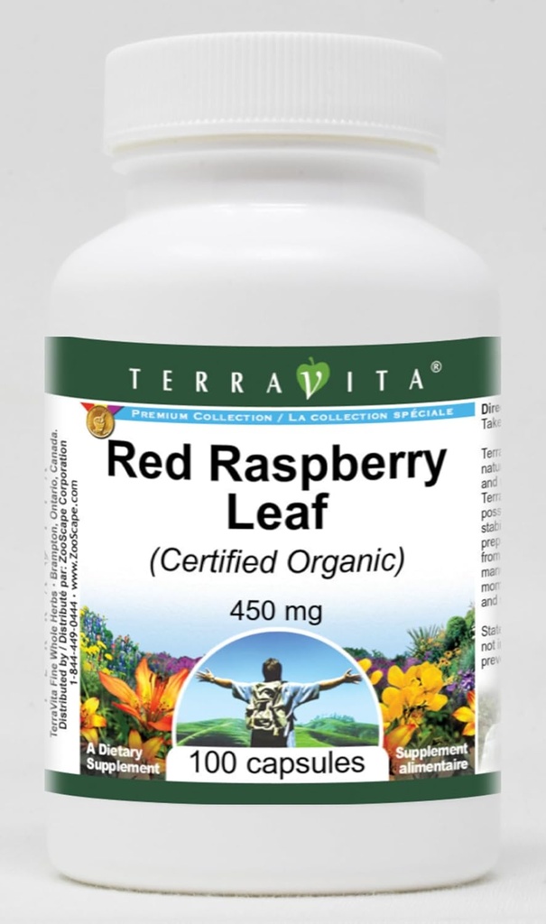 Red Raspberry Leaf (Cerated Organic) - 450 mg (100 Capsules, ZIN: 518667)