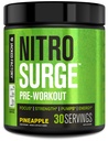 Jacked Factory NITROSURGE Pre Workout Supplement - Endless Energy, Instant Strength Gains, Clear Focus, Intense Pumps - NO ATM & Güçlü Preworkout Energy Toz - 30 Hizmet, Pineapple