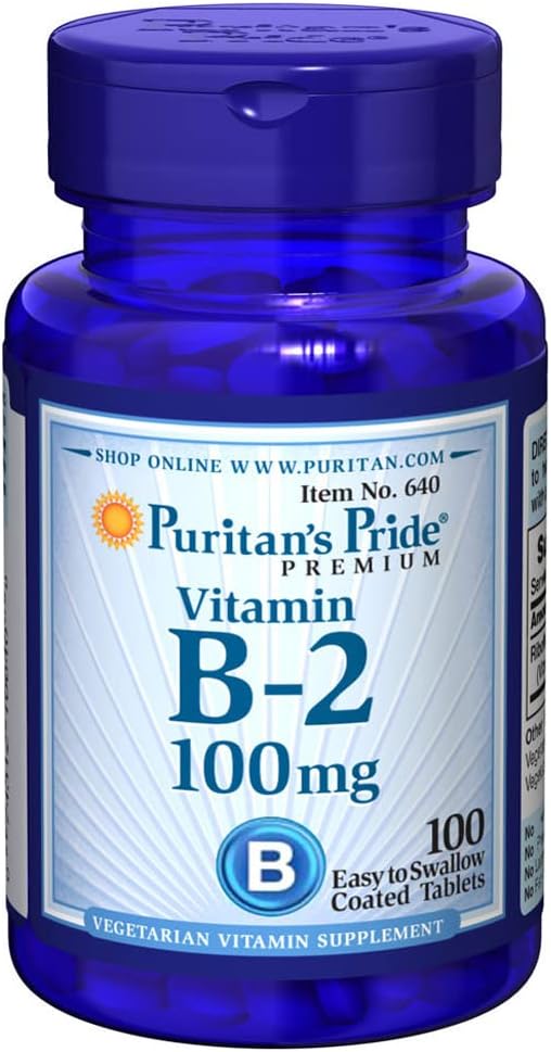 Puritans Pride Vitamin B-2 100 Mg Tabletleri, 100 Kont