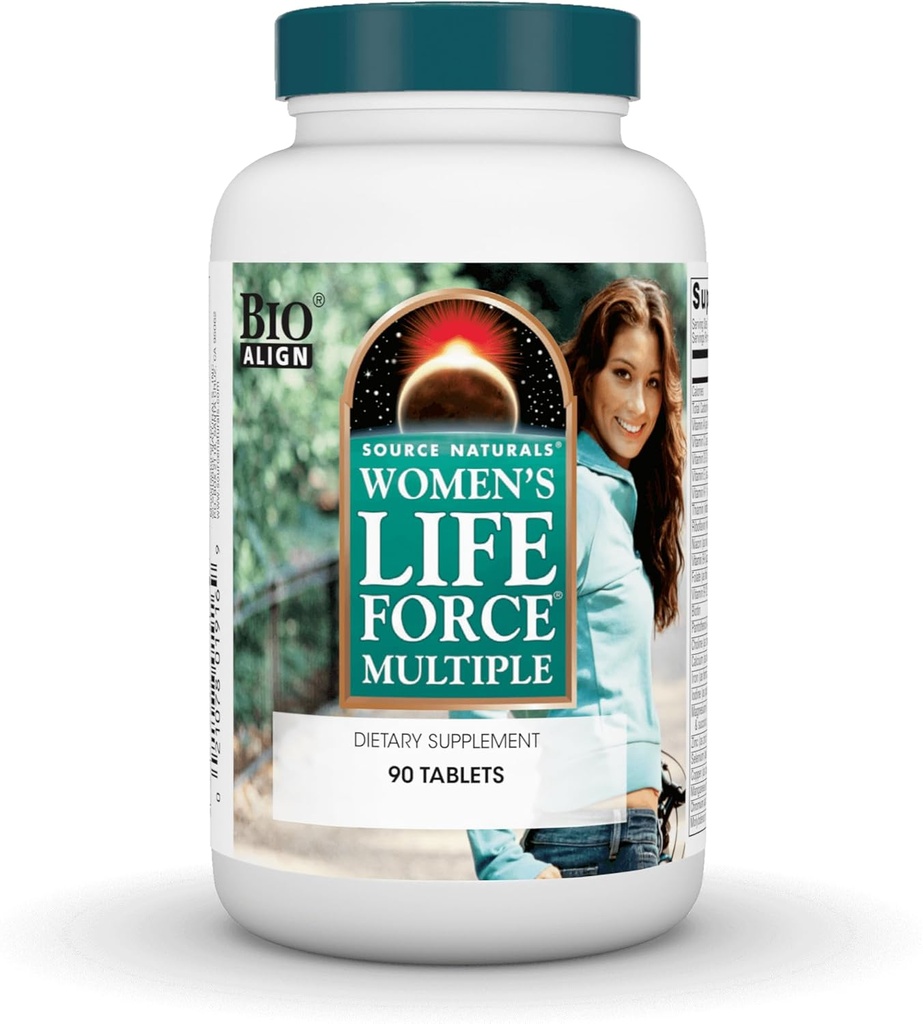 Source Naturals Women's Life Force multiple, Daily Multivitamin & Immune Health Supplement - 90 Tabletler