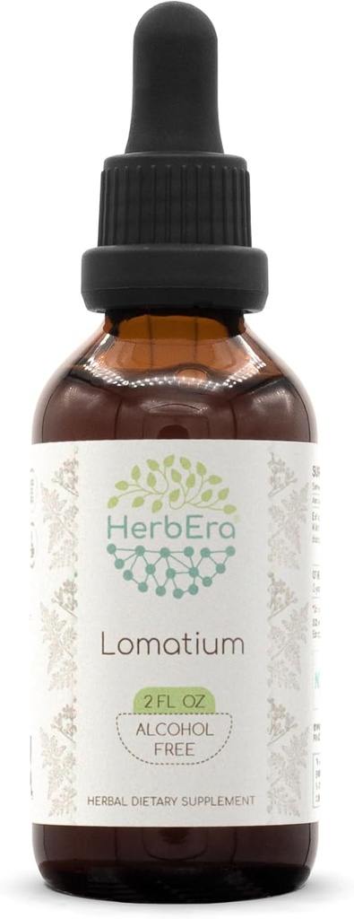 HerbEra Lomatium B60 Alcohol-Free Herbal Extract Tincture, Concentrated Liquid Drops Natural Lomatium (Lomatium Dissectum) 2 fl oz