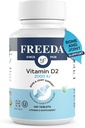 FREEDA Vitamin D2 2000 IU – Vegan Vitamin D for Bone Strength & Immune Support – Vegan Ergocalciferol D2 Supplement – 100 Tiny Tablet