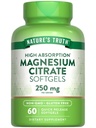 Nature's Truth Magnezyum Citrate Softgels | 250 mg | 60 Kont | High Abors | Non-GMO & Gluten Free Supplement Supplement