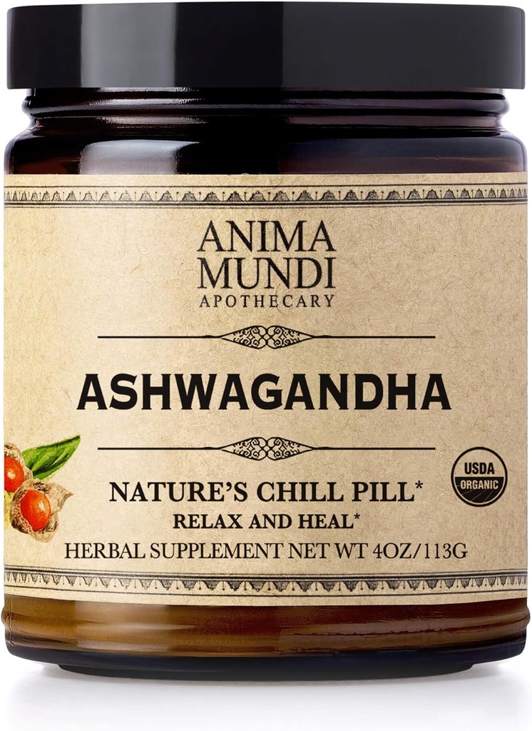 Simdi Mundi Ashwagandha Toz - Organik Ashwagandha Kök Toz Hindistan'dan Kaynaklandı - Yaygın olarak Hint Patent Kök Tozu - Calming Herbal Supplement - Çaya Ekle, Kahve & More (4oz / 113g)