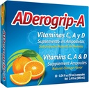 Aderogripa Immune Support Vitamins C, A & D | Sıvı Supplement | 10 Doğal Orange Flavor Ampoules | Immune System | Box of 10 x 10 ml Ampolletas | Suplemento En Ampolletas