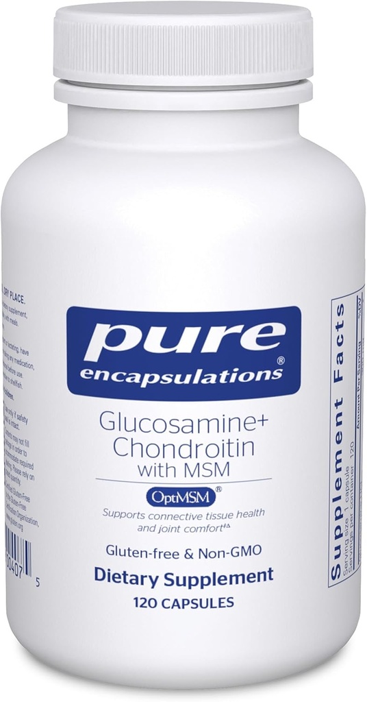 Pure Encapsulations Glucosamine Chondroitin with MSM - Supports Joint Health & Normal Cartilage Formasyon* - The Enzyme Activity - Gluten-Free & Non-GMO - 120 Capsules