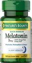 Nature's Bounty Melatonin, Tavsiyeler ve Uyku, 100% Uyuşturucu Ücretsiz Uyku Yardımı, 3 mg, 120 Hızlı Dissolve Tabletleri