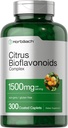 Horbäach Citrus Bioflavonoids Supplement | 1500 mg | 300 Caplets | Vegetarian, Non-GMO, and Gluten Free Formula | Değer Boyut
