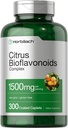 Horbäach Citrus Bioflavonoids Supplement | 1500 mg | 300 Caplets | Vegetarian, Non-GMO, and Gluten Free Formula | Değer Boyut