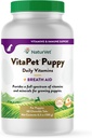 NaturVet VitaPet Puppy Daily Vitamins Plus Βοηθητικό αναπνοής για κουτάβια, 60 ct Time Release, Chewable Tablets, Made in The USA with Globally Source Ingredients