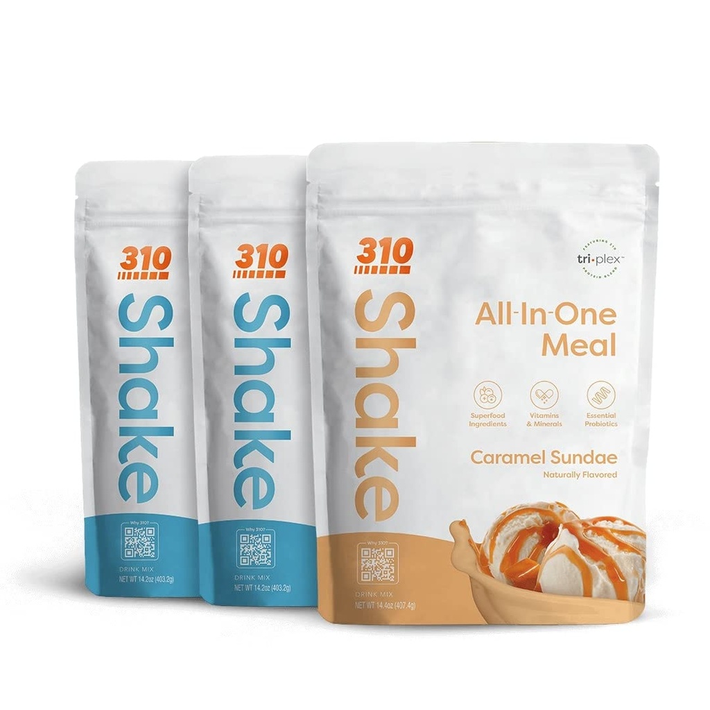 310 Beslenme - All-In-One Mealchange Shake - Fiber Rich Vegan Superfood Mix ile Yeni Formula - Doğal Tatlıcılar - Low Carb Shake, Keto & Paleo Dostu - Gluten Free - 26 Essential Vitamins & Minerals - Triple Flavor Pack
