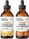 Άγρια & Βιολογική Τουρκία Βάμμα ουράς 4 fl oz & Ανοσοποιητικά Μανιτάρια Βάμμα 4 fl oz